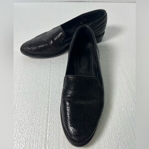 The Kooples Deep Purple Eggplant Leather Quilted Heel Loafers | 38